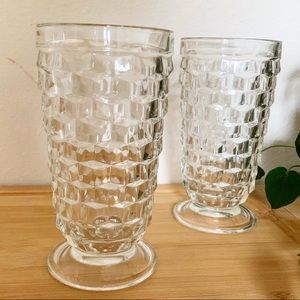 Vintage Anchor Hocking Pedestal Cube Glasses